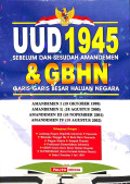 UUD 1945 sebelum dan sesudah amandemen dan GBHN garis-garis besar haluan negara tahun 2023 (cetakan ke 8, cover biru tua)